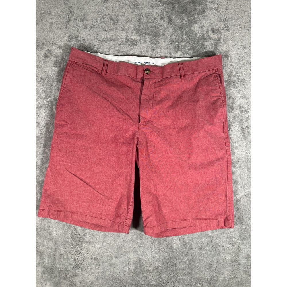 Old Navy‎ Shorts Mens 40 Ultimate Slim Red Built In Flex Cotton Flat Front
